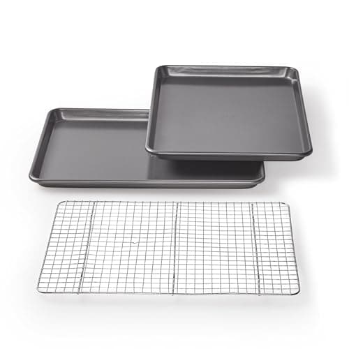 Chicago Metallic Professional Non-Stick Cookie and Jelly-Roll Pan Set with Cooling Rack, 17 by 12.25 Inches - Image 1
