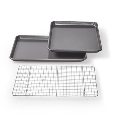Chicago Metallic Professional Non-Stick Cookie and Jelly-Roll Pan Set with Cooling Rack, 17 by 12.25 Inches - Image 1