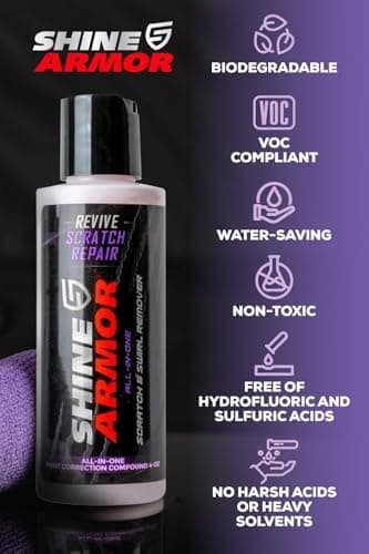 Shine Armor Car Polishing Compound Kit - Restore Faded Paint, Remove Light Scratches, Fix Paint Transfer, and Eliminate Drying Streaks - Image 4