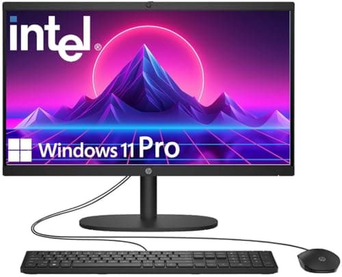 HP 2025 22" FHD All-in-One Desktop Computer • The New Version for Everyday Use • Latest 13th Gen Intel Quad-Core CPU • 16GB DDR5 • 128GB Storage • HDMI • Type-C • Wi-Fi • HD Webcam • Win11 Pro • Black - Image 1