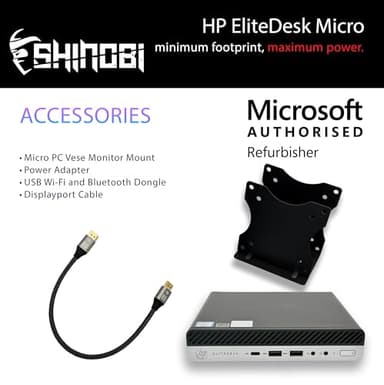 HP EliteDesk 705 G5 Mini PC | Ryzen 5 PRO 3400GE | 32GB RAM | 1TB SSD | Windows 11 Pro | Wi-Fi+ BT | Mini Desktop Computer (Renewed) (32GB RAM + 1TB SSD) - Image 7