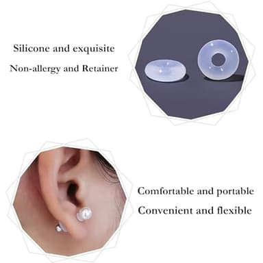 Melimarry 0.2 Inch Silicone Earring Backs Stopper Rings for Piercings, Clear Discs Rings Stabilizer Pads, Non Pull Piercing Discs Rings, 5mm Earlobe Support Patches (50 pcs), ML-DIS-RING-2024 - Image 6