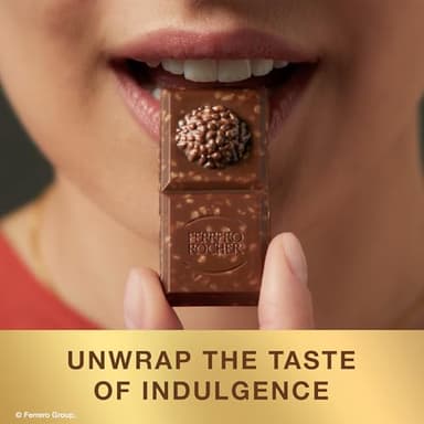 Ferrero Rocher premium chocolate bar, Milk Chocolate with Hazelnut Filling, Perfect Self Treat, 3.1 oz Each - Image 4