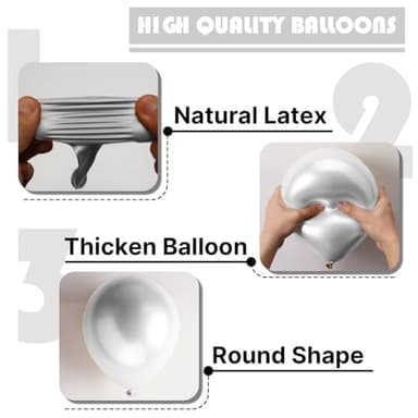 PartyWoo Metallic Silver Balloons 155 pcs Different Sizes Pack of 18 12 10 5 Inch Chrome Silver Balloon Arch Kit Garland for Graduation New Year Wedding Birthday Party Decorations Silver-G102 - Image 6