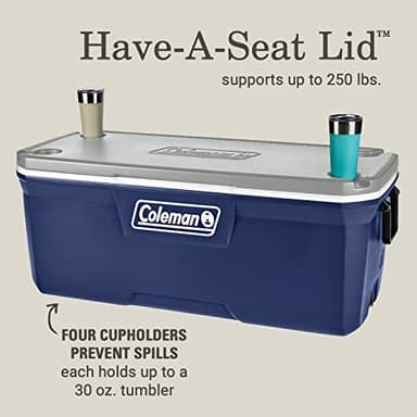 Coleman Classic Series Insulated Portable Cooler, Leak-Resistant Outdoor Hard Cooler Keeps Ice up to 5 Days, 52/70/120/150 Quart - Image 5