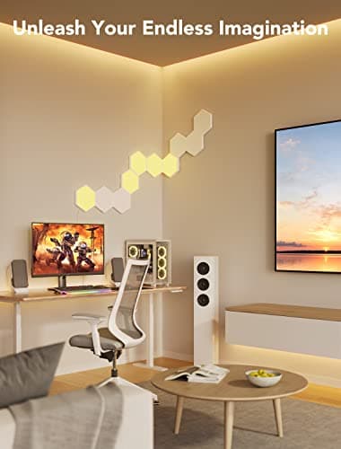 Govee Glide Hexa Light Panels, RGBIC Hexagon LED Wall Lights, Wi-Fi Smart Home Creative Wall Lights with Music Sync, Works with Alexa Google Assistant for Indoor Gaming Decor, 10 Pack - Image 9