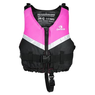Owntop Swim Vest Adults, Ultra Thin Swim Jacket Mens, Comfortable Crotch Strap Buckles Zipper, Swimming Training, Kayak, Boating, Watersports (Pink, XL/XXL) - Image 8