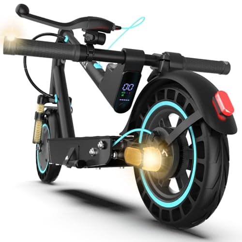 Electric Scooter for Adults, Foldable E-Scooter with Dual Suspension & Front/Rear Turn Signal Lights, 650W Motor, 36V 18AH Battery, Up to 25 Miles Range & 22 MPH, 10" Large Honeycomb Solid Tires