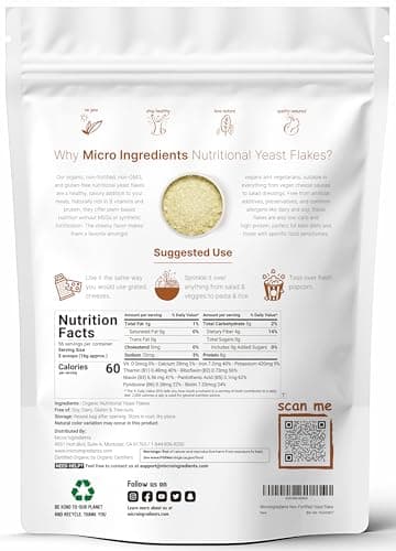 Organic Non-Fortified Nutritional Yeast Flakes, 2 Pounds (32oz) | Rich in Vegan Protein, B Vitamins & Beta-glucans | Keto Friendly, Dairy Free Cheese Substitute, Non-GMO, Gluten Free - Image 2
