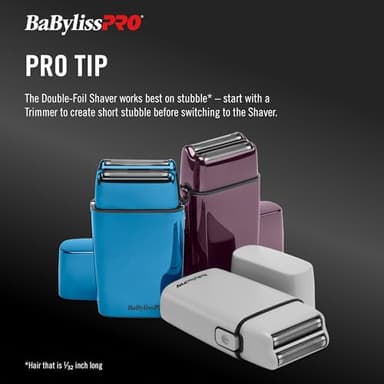 BaBylissPRO FoilFX Cord/Cordless Metal Double Foil Shaver (Purple) - Image 5