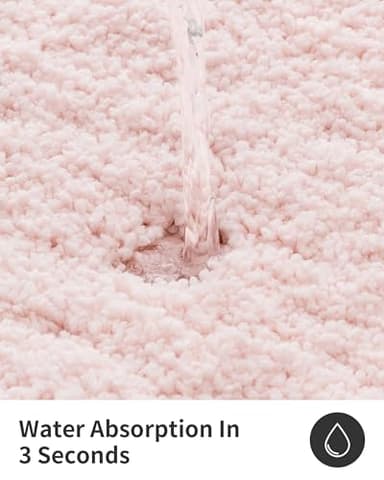 ILANGO Pink Bathroom Rugs 36" × 24" Non Slip & Super Absorbent Extra Thick Soft, Washable Bath Mat for Floor, Non Shedding Microfiber Plush Shaggy Bath Rug with Rubber for Bathtub Shower Room Sink - Image 5