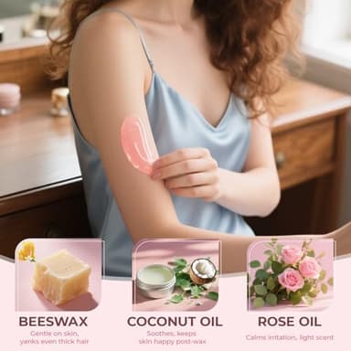 Wax Beads for Hair Removal, Auperwel 2.5lb Hard Wax Beads for Sensitive Skin with 20 Sticks, Waxing Beans for Brazilian, Bikini, Eyebrow Waxing, Painless Refill Pearl Beads for Wax Warmers Kit (Rose) - Image 8