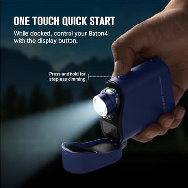 OLIGHT Baton4 Premium Edition EDC Lights 1300 Lumens with Type-C Charging Box, Powered by Rechargeable Battery, Small Bright Flashlight for Camping, Emergencies, Outdoors (Regal Blue) - Image 7
