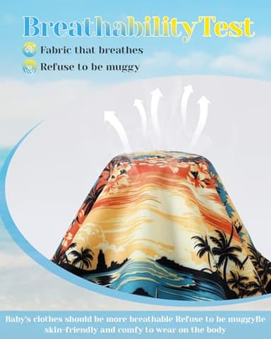 ZOEREA Toddler Baby Boy Clothes Hawaiian Outfit Shorts Sets Palm Printed Button Down Shirt and Shorts Summer Beach Clothes 2-3T - Image 9