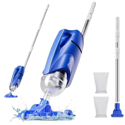 2025 Upgraded Handheld Pool Vacuum Cleaner for Above Ground & Inground Pools - Cordless Pool Cleaner w/18.5GPM Suction, Telescoping Pole(20-69in), 2 Brush Heads - Ideal for Spas & Hot Tubs - Image 1