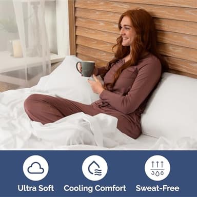 Extra Deep King Sheet Set - 6 Piece Breathable & Cooling Sheets - Hotel Luxury Bedding Set w/18-24 Inch Extra Deep Pockets - Easy Fit - Super Soft, Wrinkle Free and Comfy - Antique White, King Size - Image 5