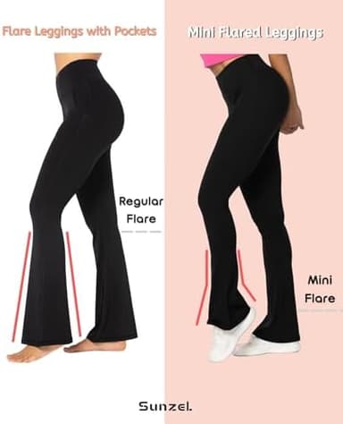 Sunzel High Waist Mini Flared Leggings for Women, Tummy Control Casual Flare Yoga Pants for Yoga Workout Gym - Image 2