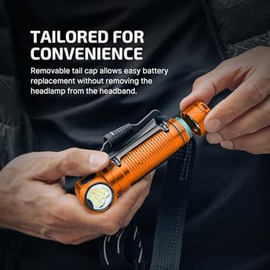 OLIGHT Perun 3 Rechargeable Headlamp Flashlight, 3000 Lumens LED Headlight with Red Light, Waterproof Head Lamp with Headband for Outdoor Camping, Hiking, Working(Orange) - Image 8