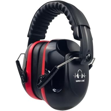 SAFEBUILDER Safety Ear Muffs SNR 33dB Noise Reduction Earmuffs Adults Sound Proof For Sleeping Outdoor Working Shooting Industrial (1, 1-Black Combine Red) - Image 1