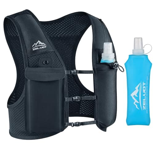 Zelvot Running Vest for Men Women, USA Original Patent, Adjustable Chest Straps Running Hydration Vest with 500ml Soft Flask, Lightweight Breathable Reflective Running Vest for Hiking - L/XL - Image 1