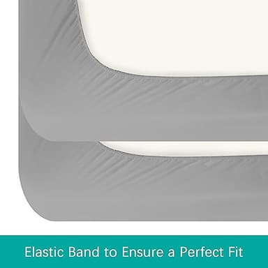Crib Sheets Waterproof 2 Pack, Crib Mattress Protector, Toddler Fitted Crib Sheet Neutral, Ultra Soft & Breathable Toddler Bed Sheets for Boys and Girls, Grey - Image 6