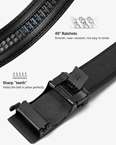 BOSTANTEN Ratchet Mens Belt Leather Dress and Casual with Adjustable Buckle, Trim to Fit - Image 7