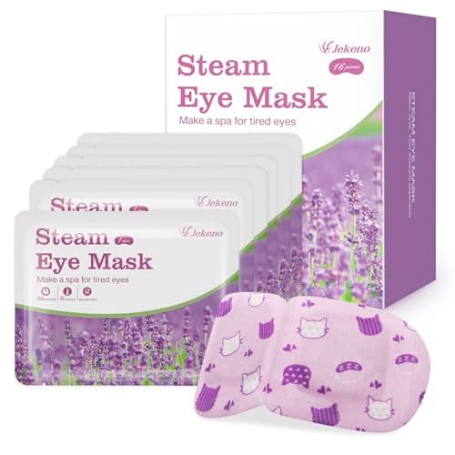 Jekeno Steam Eye Mask, 16 Packs Eye Masks for Dry Eyes, 40-60 Minutes Self Moist Warm Compress Heated Disposable Mask for Sleep, Spa Relaxing Trip Gifts, Travel Essentials for Women Men - Image 1