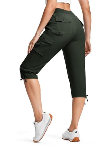 ISEEGZ Hiking Capris for Women with Pockets Lightweight Quick Dry Cargo Capri Travel Pants Women Casual Women's Capris - Image 1
