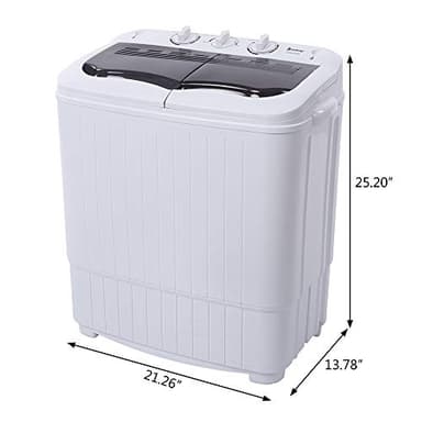 Compact Portable Washing Machine – Mini Twin Tub Washer with Built-in Drain Pump, 14.3lbs Semi-Automatic Spin Dryer, Ideal for Camping, Apartments, Dorms, College Rooms and Small Spaces, Gray - Image 5