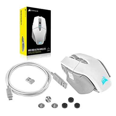 Corsair M65 RGB Ultra Wireless Tunable FPS Wireless Gaming Mouse - Sub-1ms Slipstream Wireless Technology, 26,000 DPI Optical Sensor, Up to 120 Hours of Battery Life, 8 Programmable Buttons - White - Image 8