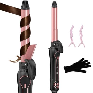 MESCOMB Rotating Curling Iron 1 Inch - Automatic Hair Curler Dual Voltage for All Hair Type, Fast & Effortless Auto Curling Wand with Fast Heating LCD Display 250°F-450°F for Lasting Beach Waves - Image 1