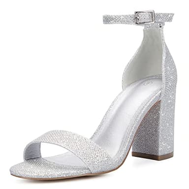 COASIS Women's Chunky Block Heels Open Toe Ankle Strap 3.5 Inch Heeled Sandals - Image 1