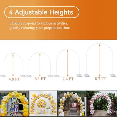 GIMCALO Balloon Arch Stand Kit, 2IN1 Metal Balloon Column Arch with Weighted Water Bag for Birthday, Graduation Ceremony, Baby Baptism, Wedding, Engagement , Various Festival Party Decoration - Image 3
