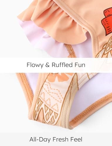 Disney Princess Moana Swimsuit Baby Girl Bathing Suit One Piece Swim Clothing Summer Swimming Clothing Long Sleeve Swimming Suit Rash Guard UPF 50+Swimwear Toddler Swim Suits Kid Turquoise 2 Years - Image 4