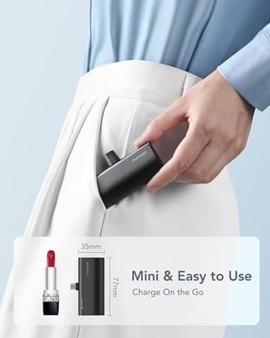 charmast Portable Charger USB C for iPhone 17/16/15, 5000mAh Fast Charging Battery Pack with Built-in Type-C Connector, 20W Mini Power Bank for iPhone 17/16/15 Series, Samsung S22/23 Series, and More - Image 4