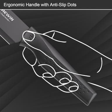 Knife Set, Brewin Kitchen Knife Set, Knives Set for Kitchen, Universal Knife Block, Utility Knife Block Set, New Home Essentials, Apartment Essentials, Dishwasher Safe - Image 4