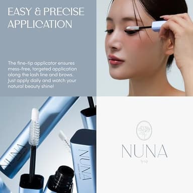 NUNA Eyelash Growth Support Serum 6ml – Eye Lash and Eyebrow Enhancing Serum for Women & Men with Biotin - Korean Multi Peptide & Natural Extracts – Promotes Fuller and Longer Lashes - 6 Month Supply - Image 6