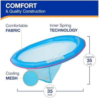 SwimWays Spring Float Premium Papasan Pool Lounger, Inflatable Pool Floats Adult with Fast Inflation for Ages 15 & Up - Image 4