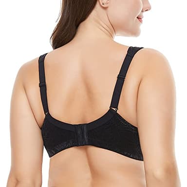 Wingslove Women's Full Coverage Non Padded Comfort Minimizer Wire-Free Bra Plus Size(Black,38DD) - Image 5