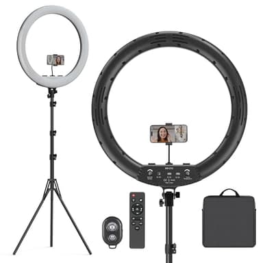 Hagibis 21 inch Ring Light with Stand Outer 55W 5600k Dimmable LED Light, Tripod Stand,and Phone Holder,Remote Controller,Carrying Bag ,CRI 97+ 2540lux, for Streaming Home Office Zoom Call Lighting - Image 1