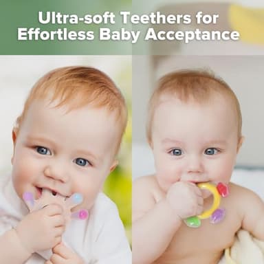 Haakaa Silicone Teether Combo - Baby Freezer Teething Toy - Soft Cold Teether - Soothe Teething Pain & Itching Gums - Perfect Size - Palm & Ferris Wheel Shape for 3M+ Babies BPA Free - 2 pk - Image 2