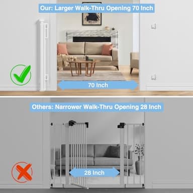 PRObebi Retractable Baby & Dog Gate - Extends to 72" Wide, 34" Tall, for Stairs, Doorways, Hallways & Outdoor Use - Image 3