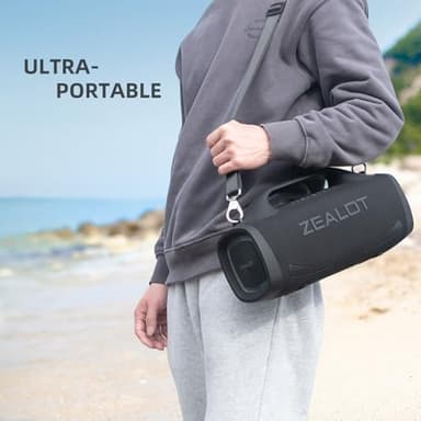 ZEALOT Bluetooth Speaker, 110W Peak(100W) Booming Sound Speakers Wireless, Dual Pairing, XBass, Bluetooth 5.3, 24000mAh Power Bank, Portable Outdoor Waterproof Speaker for Camping, Beach and Party - Image 7