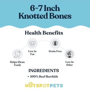 hotspot pets 10 Pack - 6-7 Inch Certified Facility Rawhide Dog Chews - from Grass Fed Brazilian Cows - Promotes Tooth Health and Good Behavior (10 Pack) - Image 4