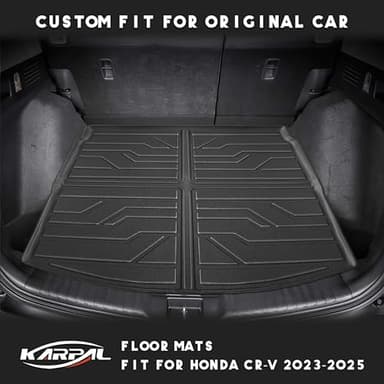 KARPAL Floor Mats for Honda CRV/CR-V 2023 2024 2025 2026 (Include Hybrid), All Weather Protection TPE Floor Liners Accessories Car Mats, Front & 2nd Row & Cargo Liner (Upper Position) - Image 6
