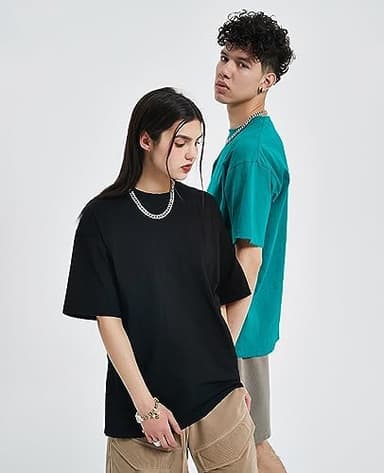 Mens Oversized T-Shirts Fashion Loose Fit Crewneck Tshirt Streetwear Heavyweight Short Sleeve Tee Shirt Gym Workout Tops - Image 5