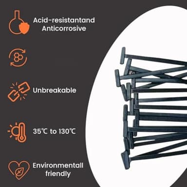 Nylon Universal Cable Tie Buckle – Heavy Duty Self-Locking Zip Ties Holder with Pin & Button Design, Plastic Cable Ties Tool Fasteners Car Body,Zip tie Clips (50pcs Black) - Image 3