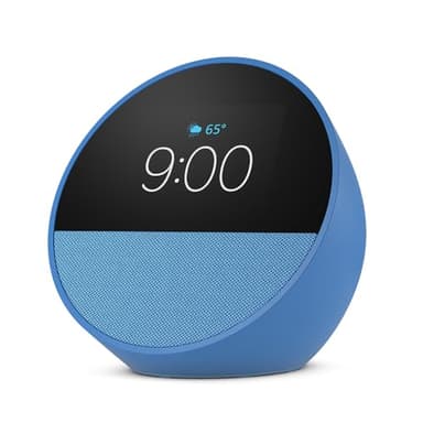 Echo Spot Bundle: Includes Echo Spot | Ocean Blue & Made for Amazon Stand with USB-C and USB-A Charging Ports | Glacier White - Image 2