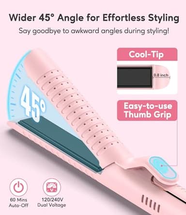 Farery Chill Set Soft-Air Curling Iron with Cooling Air Vents, 2-in-1 Hair Straightener and Curler, Upgraded Long Barrel for Quick Styling, Pink - Image 3