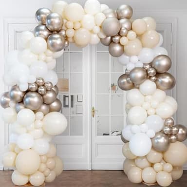 Voircoloria 90pack White Sand Balloons Different Size 18/12/10/5 Inch Sand White Balloon Garland Arch Kit for Wedding, Bridal, Baby Shower, Birthday, Graduation, Anniversary, Bachelorette Decorations - Image 7